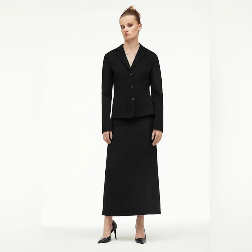 ZARA WOOL HIGH WAISTED MIDI PENCIL SKIRT ELEGANT CHIC Black M - Picture 6 of 15